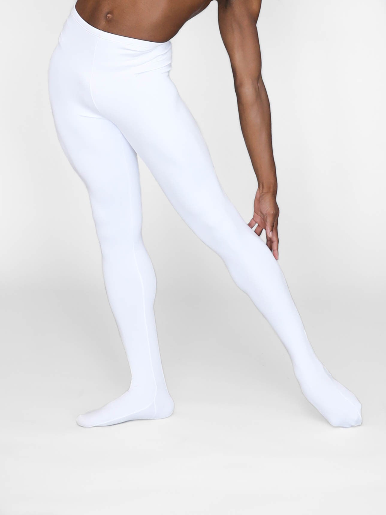 Opaque white dance tights for men by boysdancetoo the dance store for men