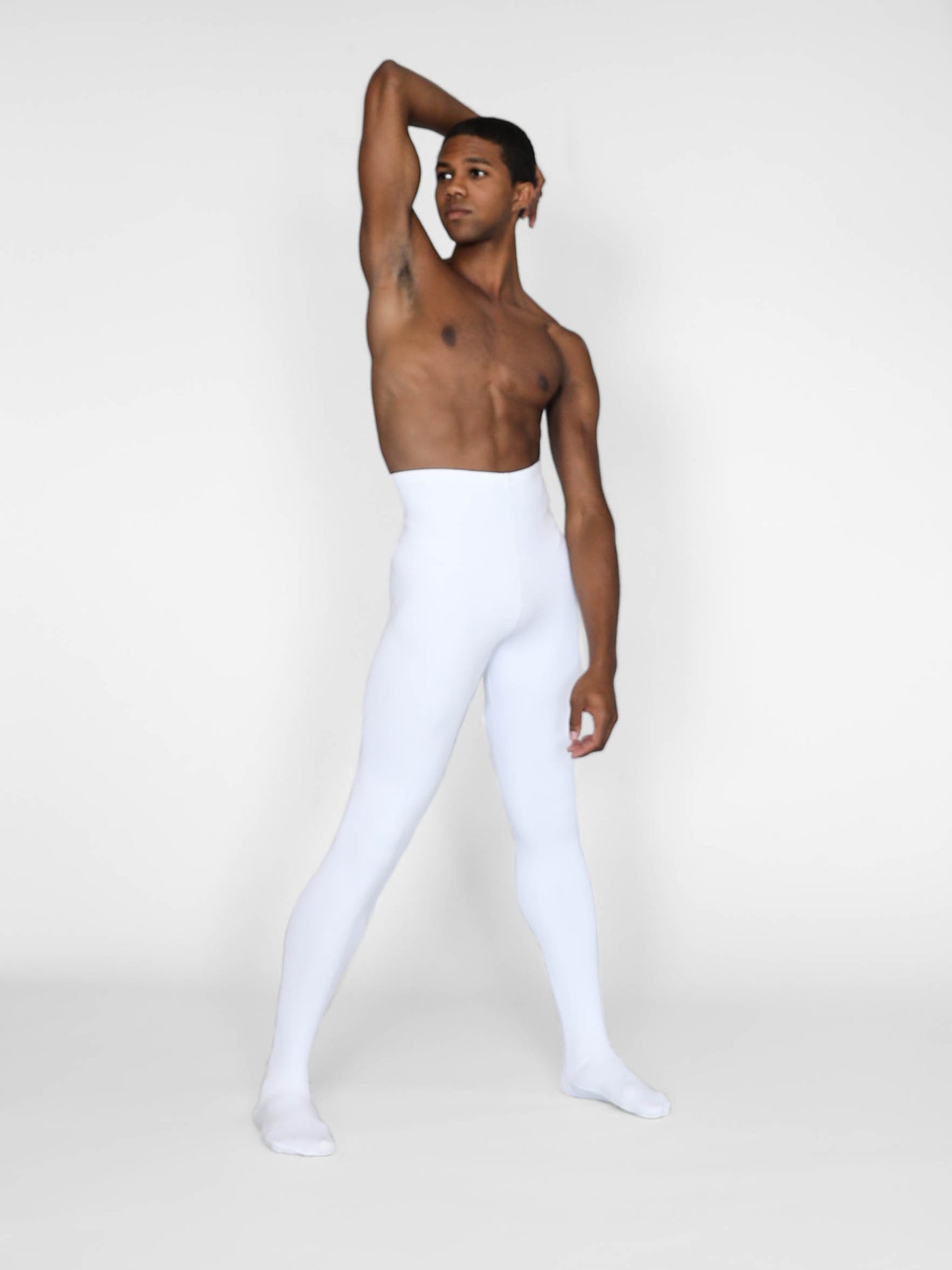 Opaque white dance tights for men by boysdancetoo the dance store for men