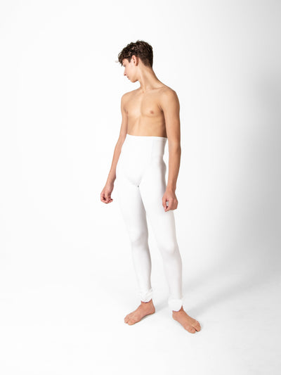 Precision Fit White Convertible Ballet Tights - MENS