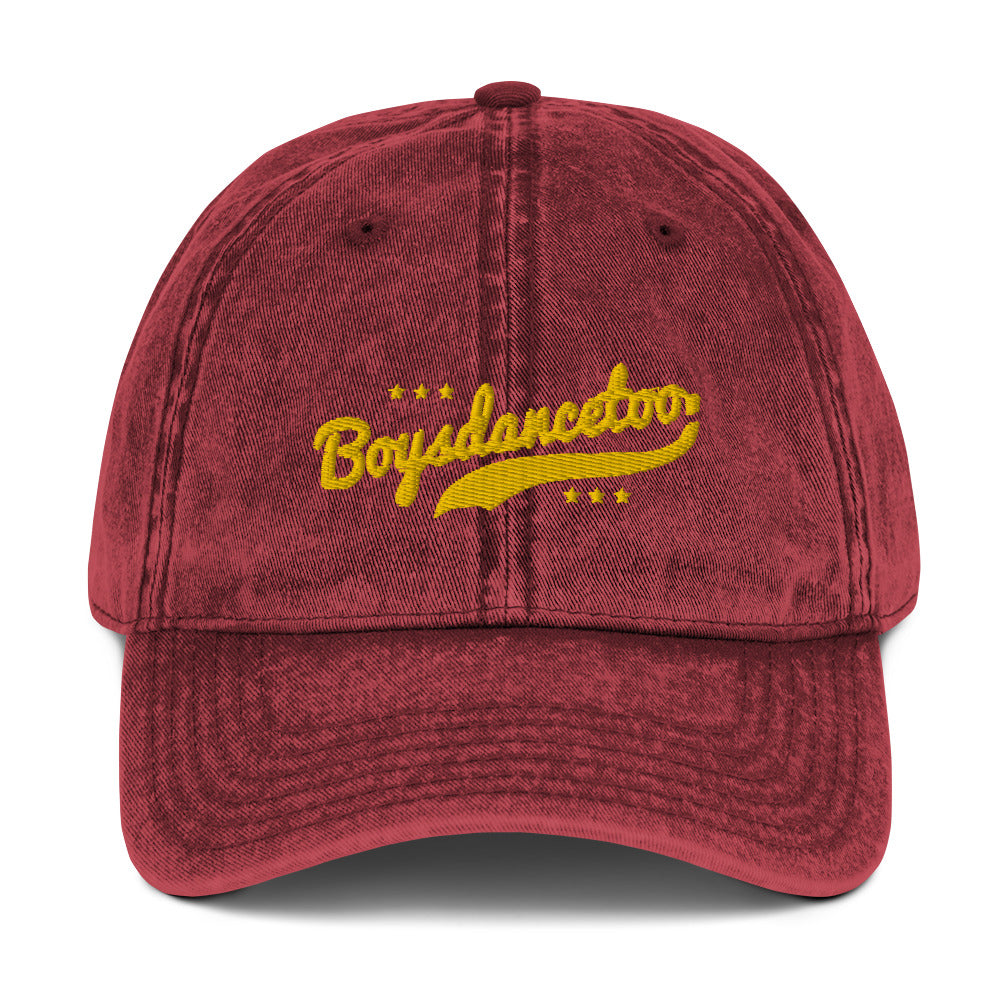 Boysdancetoo® Sport Script Embroidered Vintage Cap